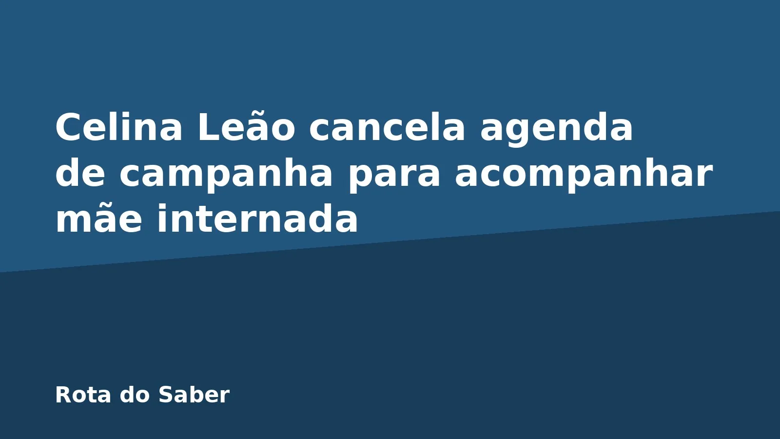 Celina Leão cancela agenda de campanha para acompanhar mãe internada