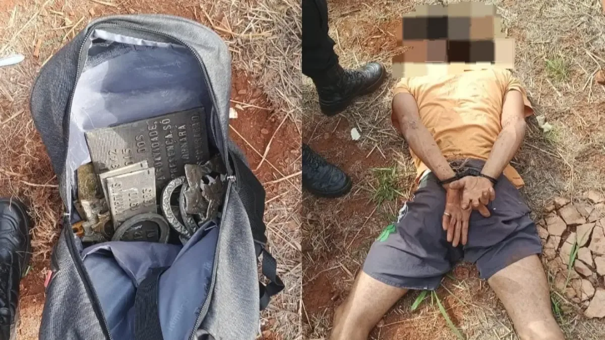 Suspeito é preso com placas funerárias retiradas de túmulo em Rio Verde