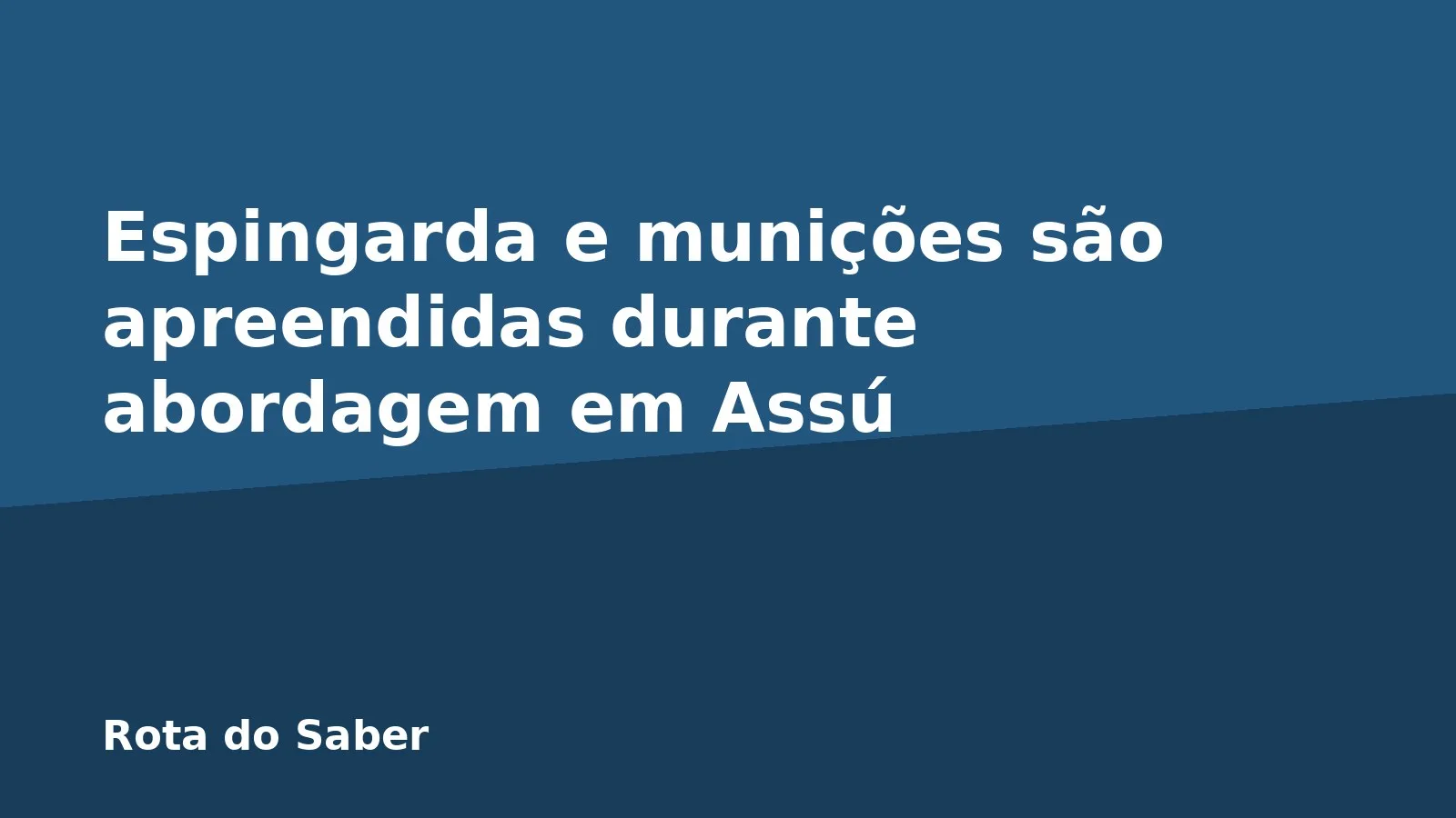 Espingarda e munições são apreendidas durante abordagem em Assú