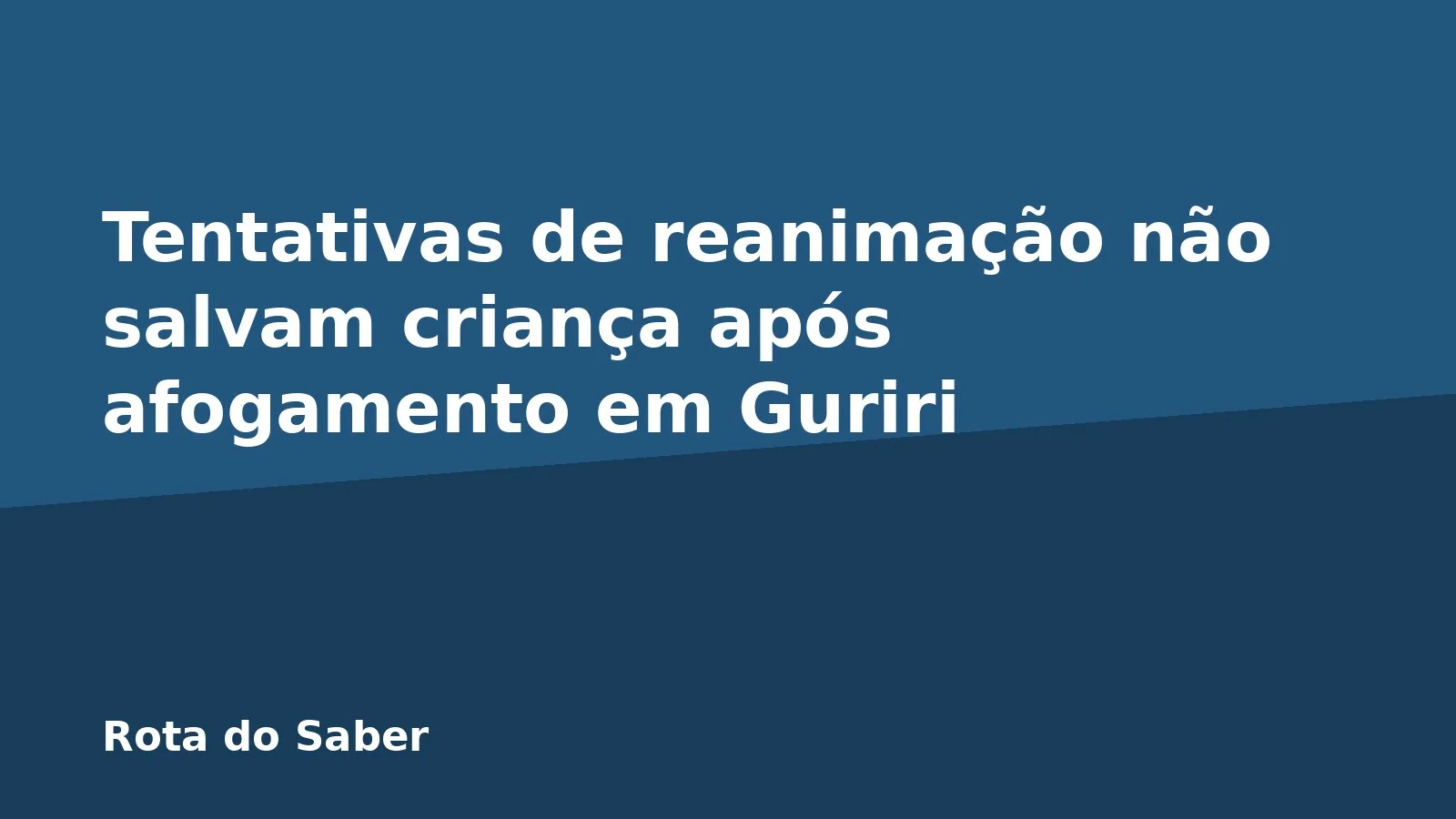 Tentativas de reanimação não salvam criança após afogamento em Guriri