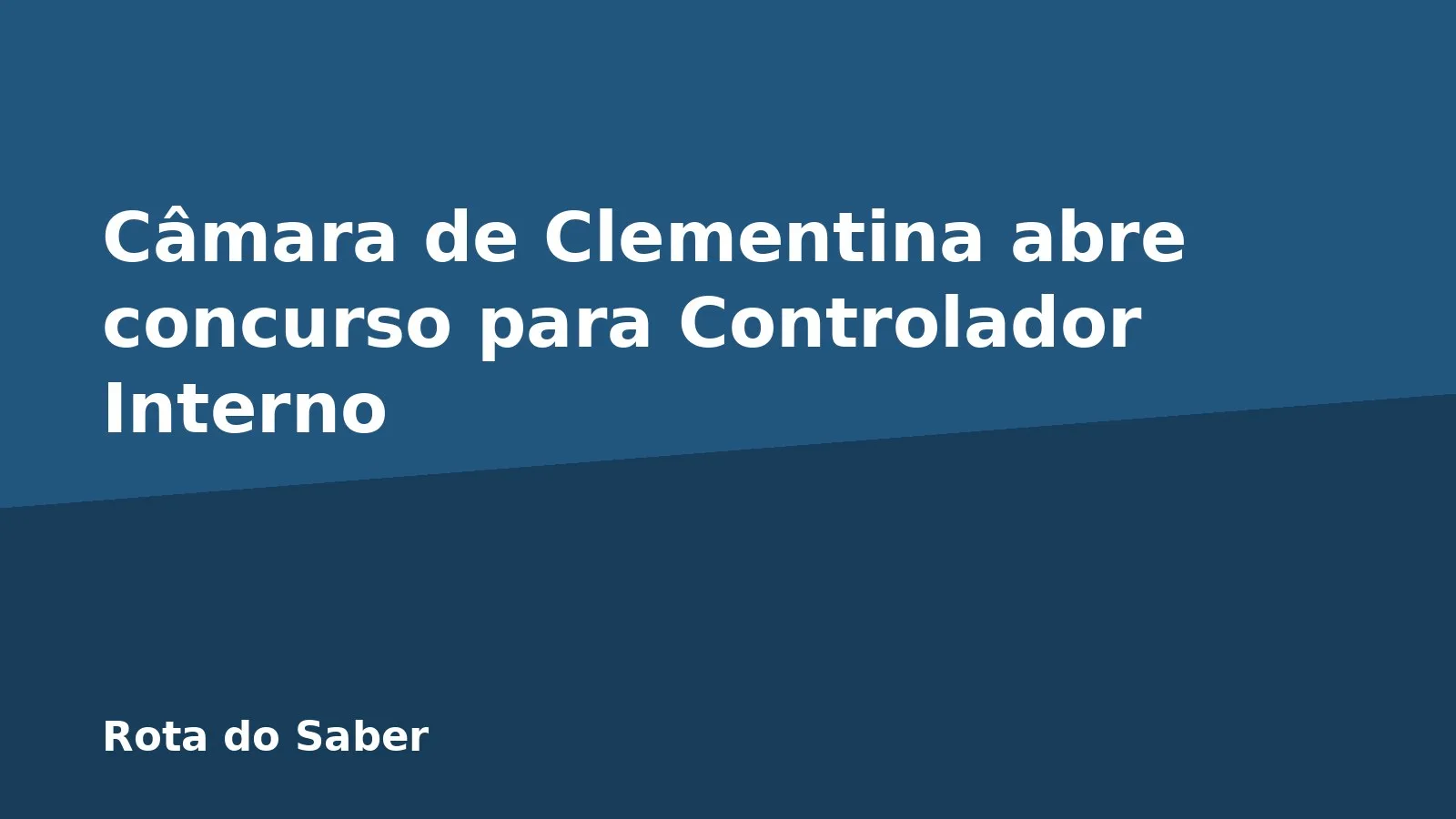 Câmara de Clementina abre concurso para Controlador Interno