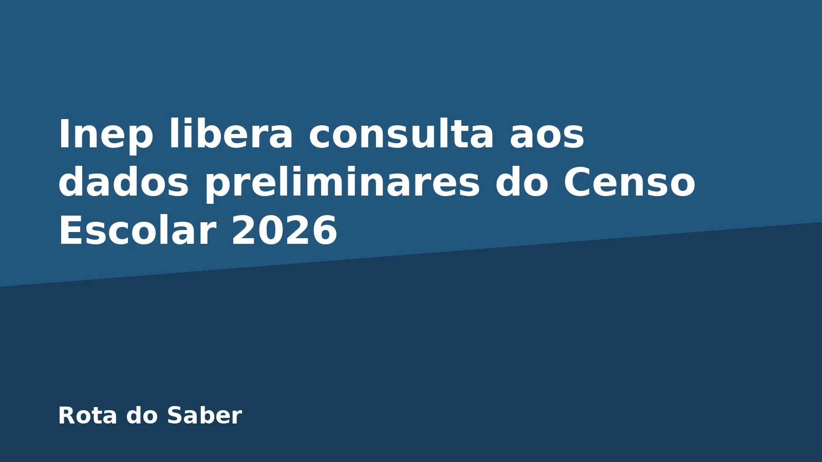 Inep libera consulta aos dados preliminares do Censo Escolar 2026