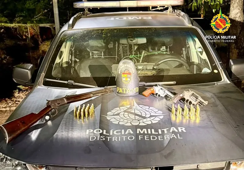 Armas são apreendidas em bar e residência no mesmo lote em Brazlândia