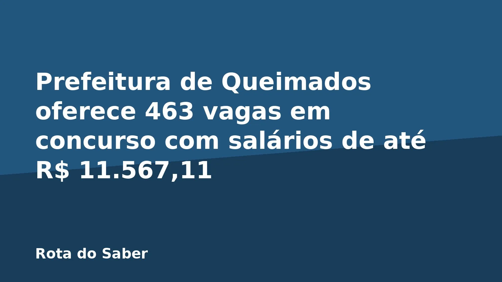 Prefeitura de Queimados oferece 463 vagas em concurso com salários de até R$ 11.567,11
